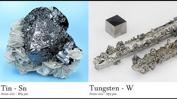 Tin - Sn vs Tungsten - W Comparing Element attributes Atoms