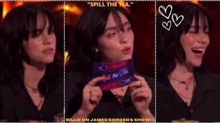 BILLIE EILISH CLIPS FROM "SPILL THE TEA" ON JAMES CORDEN'S SHOW! Net Worth