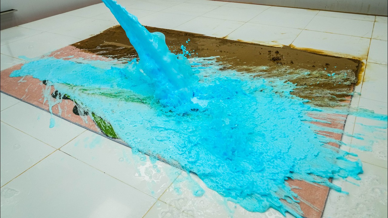 Flooded - dirtiest carpet cleaning satisfying rug cleaning ASMR