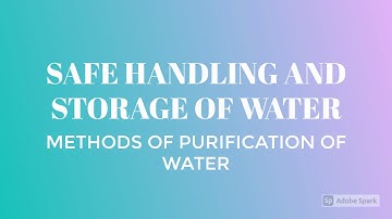 CLASS 4 SCIENCE METHODS OF PURIFICATION OF WATER