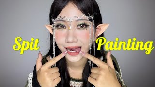 1 minute ASMR｜?Spit Painting You... but elf ?(layered sounds 100% tingles)