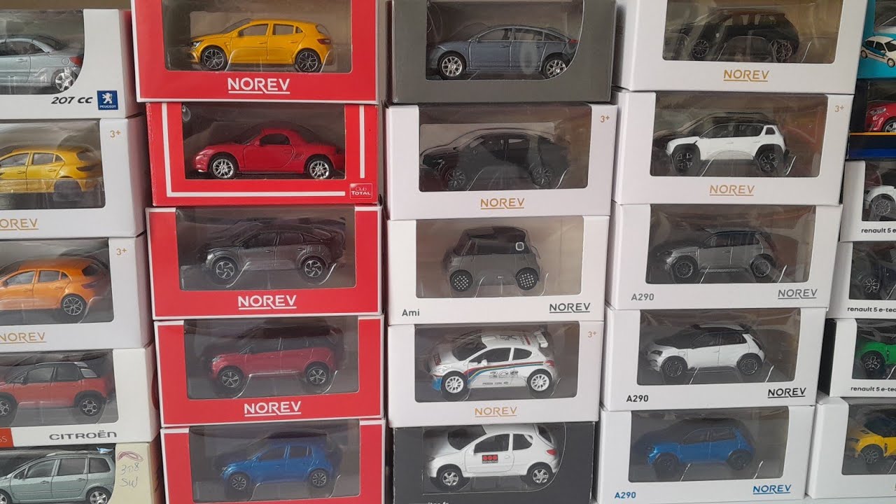 All my NOREV models in boxes, 3-inch scale - YouTube
