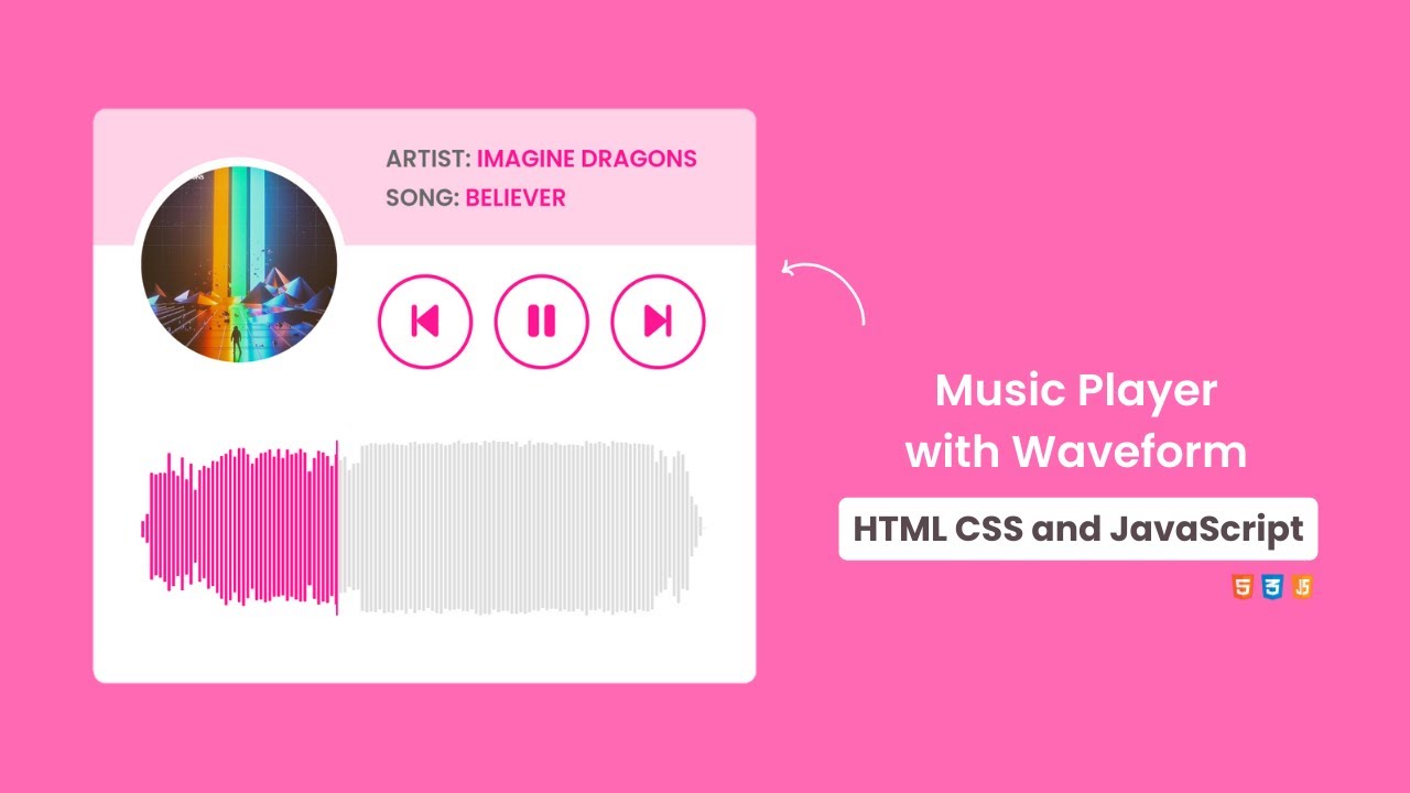 Music Player with Waveform in HTML CSS & Javascript | Code With Harsh ...