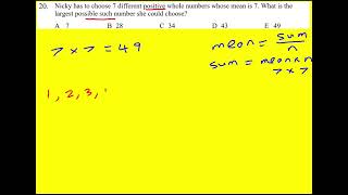 JMC 2010 q20 (UKMT Junior Maths Challenge)
