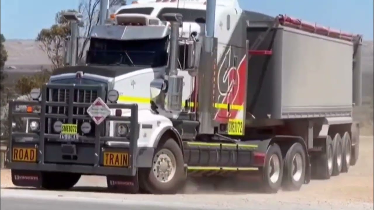 Road Train Trucks Triple and Quad Trailers Compilation