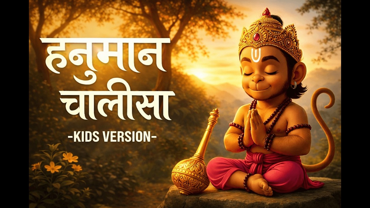 हनुमान चालीसा Hanuman Chalisa - Kids Version | Jai Hanuman Gyan Gun Sagar For Kids