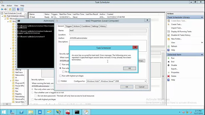 Task Scheduler – A Specified Logon Session Does Not Exist