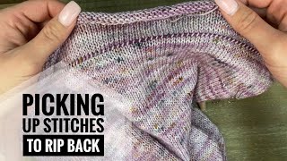 Knitty Natty | Tutorials | Picking Up Stitches to Rip Back {an easier way to fix mistakes!}