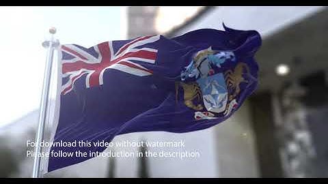 Tristan da Cunha flag with 3d effect blowing in the wind 3D Flag V2 long