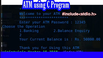 ATM using C Program | mini project by C Programming Language | Complete Code |VipVid |