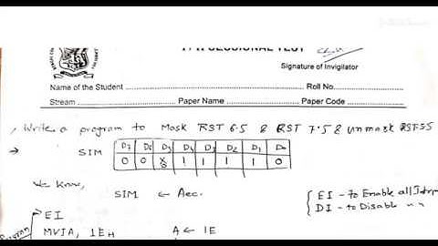 SIM & RIM Instruction Programming