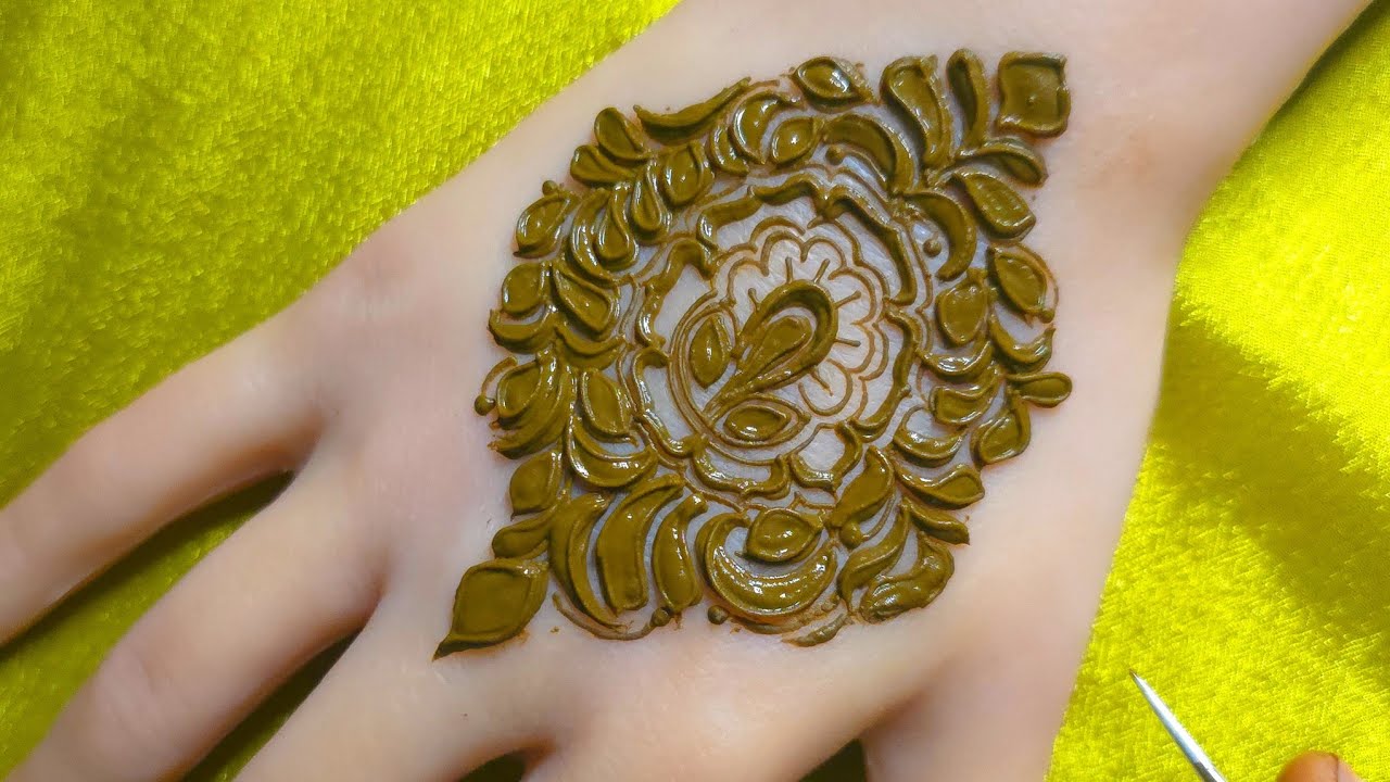 Gulf Leaf Henna Mehndi Patchy Design●Dubai Henna Leafy BackHand Mehndi Design 