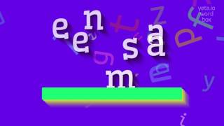 EENSAAM NASIL DİLİR?  #eensaam (HOW TO SAY EENSAAM? #eensaam)