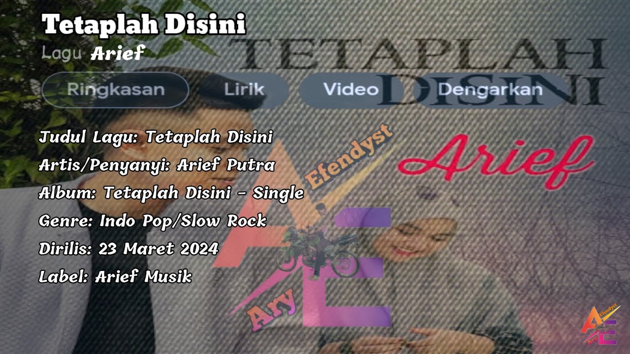 Lirik Lagu Tetaplah Disini - Arief - Single Terbaru 2024 - YouTube