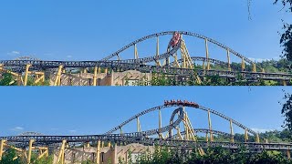 Desert Race: Only hydraulic launch coaster of Germany off ride footage 2023 Heide Park