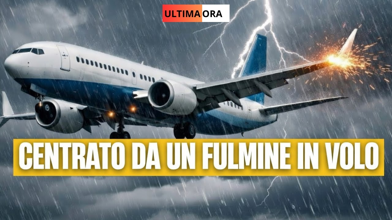 ⚡ PANICO IN VOLO: FULMINE COLPISCE L’AEREO CON LA SQUADRA A BORDO