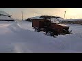 Snowy path by off-road vehicle