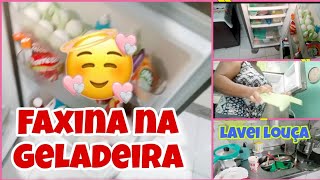 FAXINA NA GELADEIRA/LAVEI LOUÇA.#louça #geladeira.