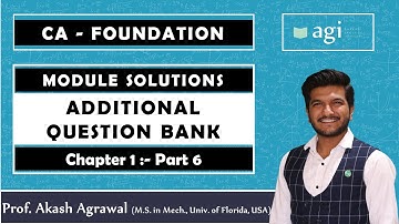 CA Foundation | ADDITIONAL QUESTION BANK | Chp 1 - Part 6 | Module Solutions | Business Mathematics