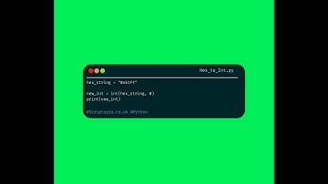 Python Integers - Convert hex string to integer