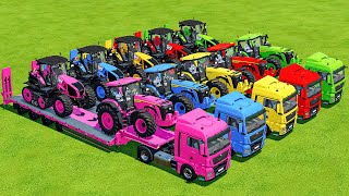 TRANSPORTING ALL POLICE CARS & MOTORCYCLES WITH BIG TRUCKS! Farming Simulator 22