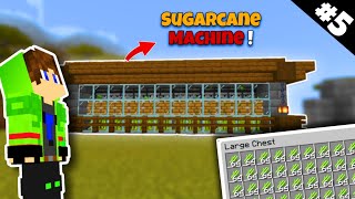 I MADE BEST SUGARCANE MACHINE IN MINECRAFT 🔥|| MCPE SURVIVAL SERIES EP 5 || In Hindi ||