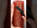 Oddly Satisfying Red Wax Slicing 😍 Glitter Candle ASMR