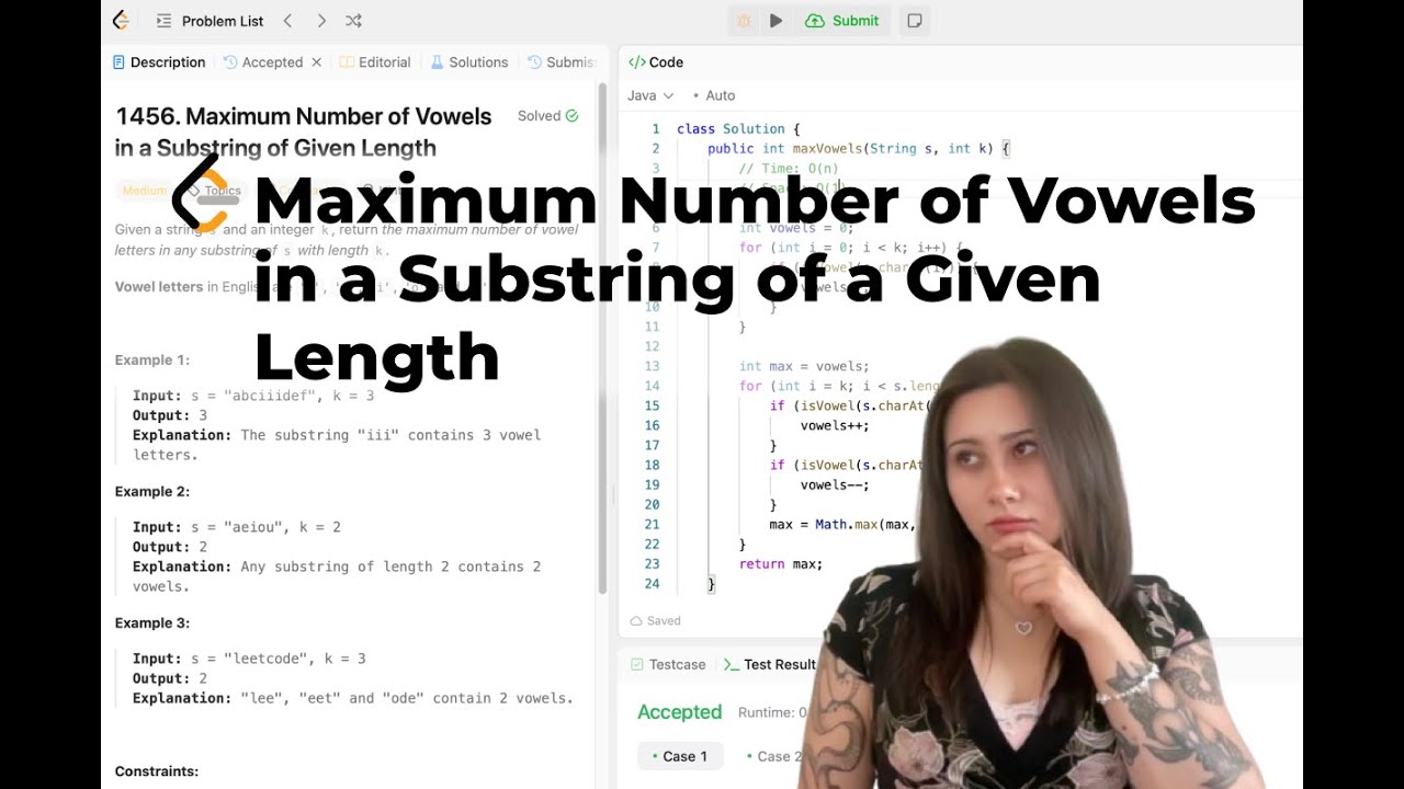 Maximum Number of Vowels in a Substring of a Given Length LeetCode ...