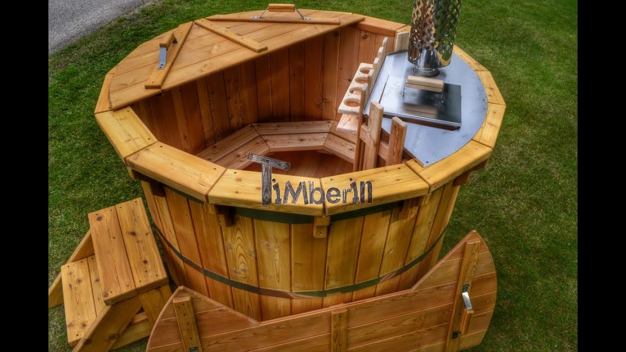 Legno vasca idromassaggio modello deluxe timberin youtube Come costruire una vasca idromassaggio