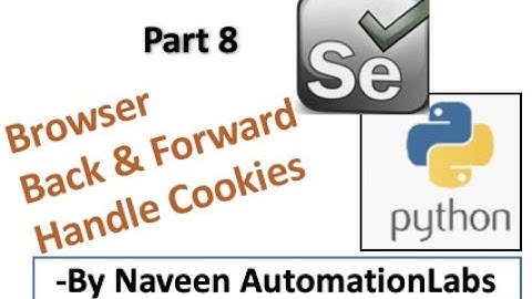 Browser Back & Forward || Handle Cookies in Selenium Python - Part 8