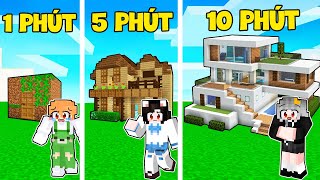 Sammy Thử Thách 24H Xây Nhà 1 Phút 5 Phút Và 10 Phút Cùng Hội Chị Em Trong Minecraft screenshot 1