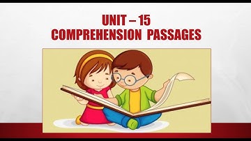 CLASS 3 | ENGLISH | UNIT - 15 COMPREHENSION PASSAGES | SAN ACADEMY PALLIKARANAI