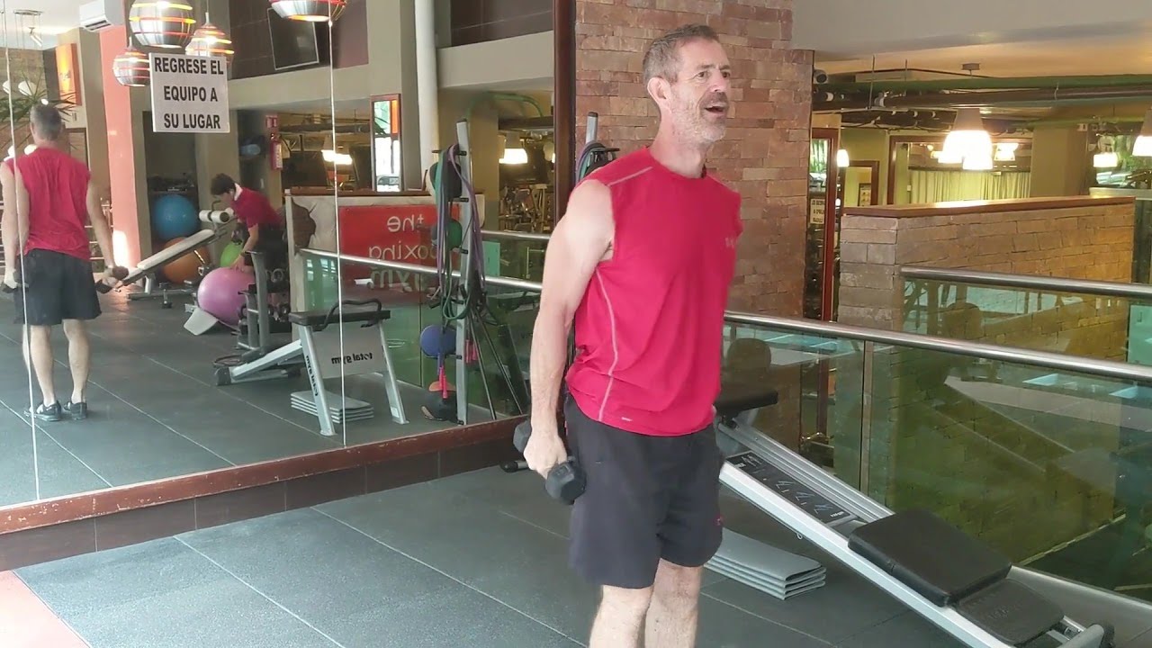 core strength exercises for beginners Alternating Dumbell Raise With Lunge