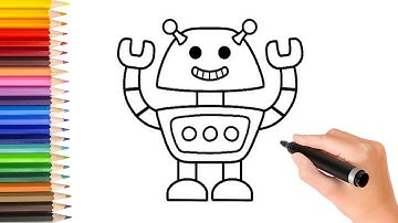 Robot Çizimi 🤖 Robot Resmi Nasıl Çizilir - ÇOK KOLAY Robot Çizimi