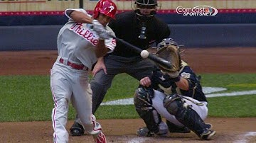 PHI@MIL: Revere hits a two-run, ground-rule double