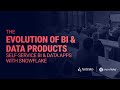 The Evolution of BI & Data Products: Self-Service BI & Data Apps with Snowflake