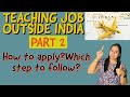 How to apply for a teaching job outside india suchita experiences