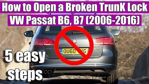 How to open a broken trunk lock (boot unlock) Volkswagen Passat B6, B7 Variant, Estate (2006-2016)