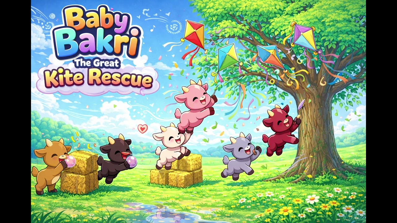 Baby Bakri: The Great Kite Rescue” 🐐🪁🌳💨