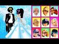 Wrong Wedding Ladybug &amp; Cat Noir Marinette &amp; Adrien Couple in Love Angel Demon Rainbow Heads Puzzles