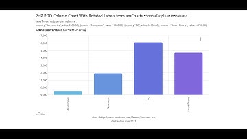 PHP PDO Column Chart With Rotated Labels from amCharts รายงานในรูปแบบกราฟแท่ง