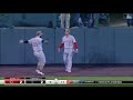 Shogo Akiyama makes a leaping catch in center