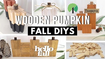 How To Make WOODEN PUMPKINS With TUMBLING TOWER BLOCKS | DOLLAR TREE DIYS | Fall DIYS