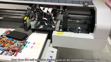 How does the anti collision device work on NC-UV0609XIII uv printer?