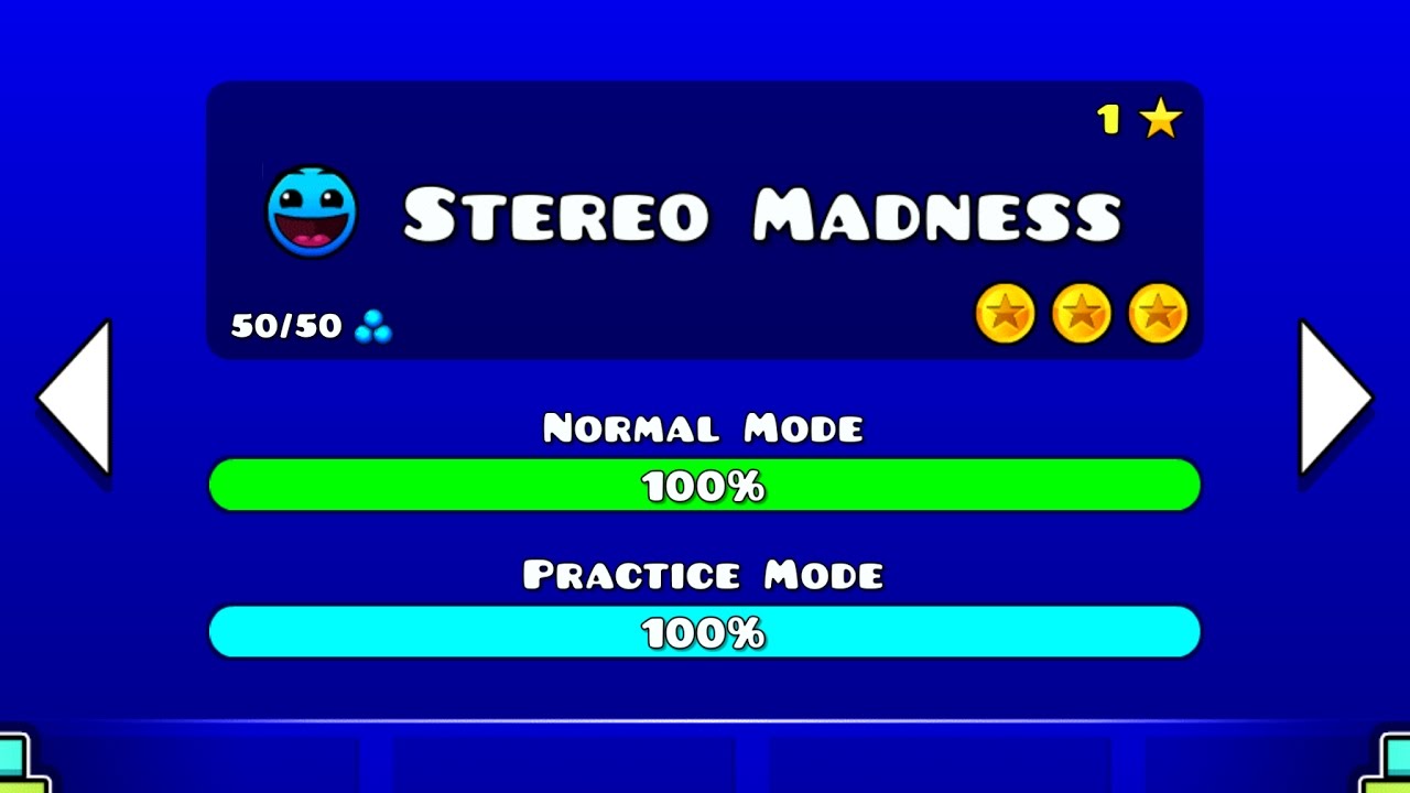 Geometry Dash Walkthrough Level 1 Stereo Madness [all Coins] Youtube