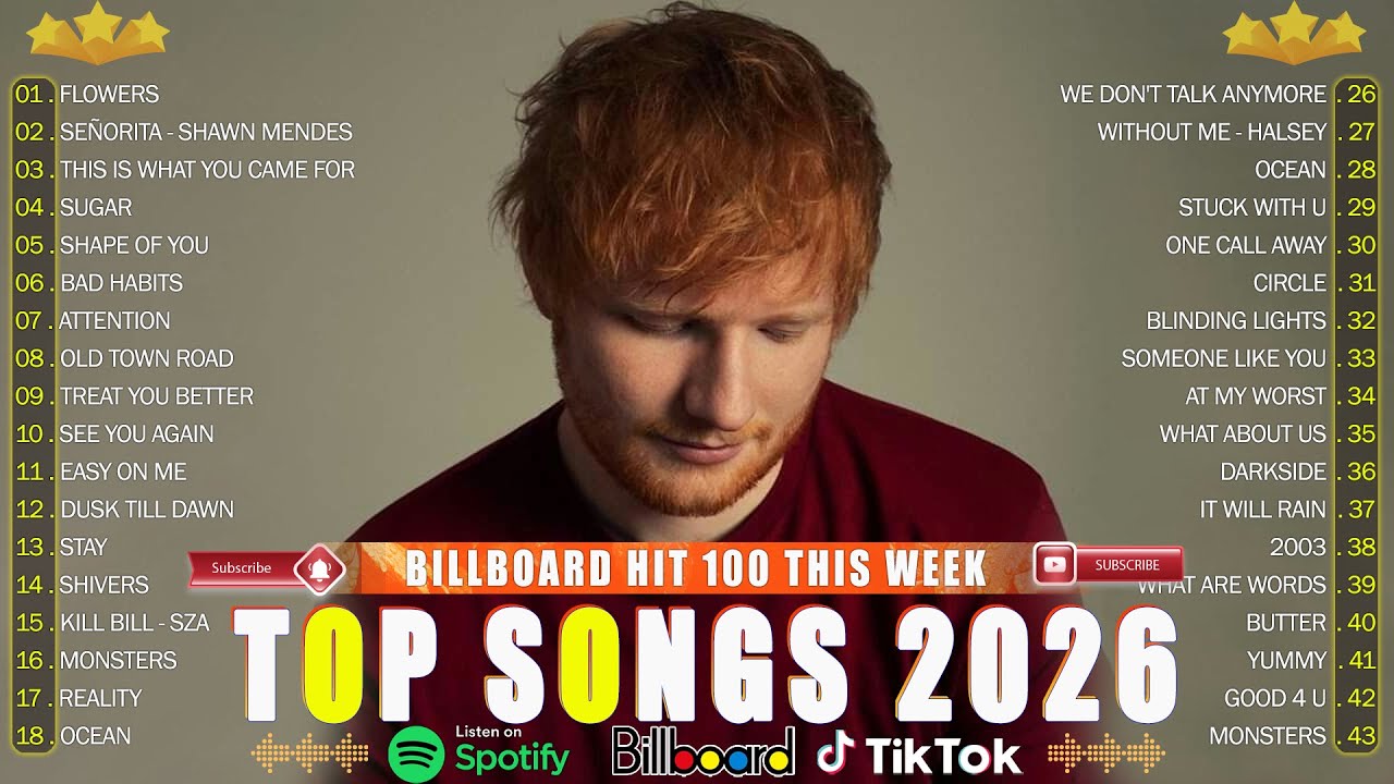 Bruno Mars, Rihanna, The Weeknd, Ed Sheeran, Adele, Dua Lipa, Maroon 5 💯 Billboard Top 50 This Week