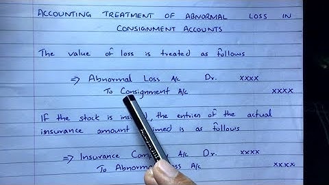 Consignment Account - Abnormal Loss - Financial Accounting -By Saheb Academy