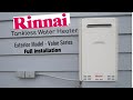 Tankless ondemand exterior water heater install  rinnai value series