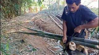 eksperimen cara mang Teten angkut bambu panjang pake motor