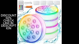 New USB Rechargeable Pool Light Waterproof LED RGB RF Remote Control Diving Light Swimming Pool Unde
